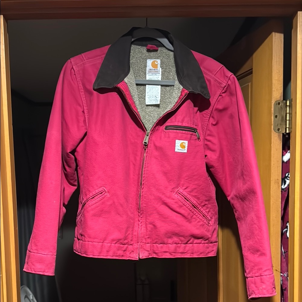 Carhartt red Jacket with Black Collar